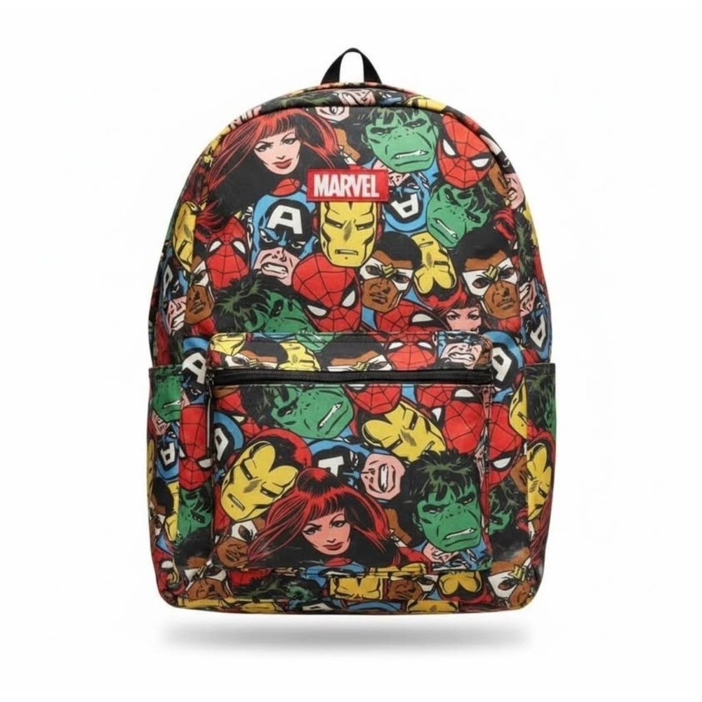 Marvel Avengers All-Over Print Backpack Comic Characters Hulk Iron Man Spiderman
